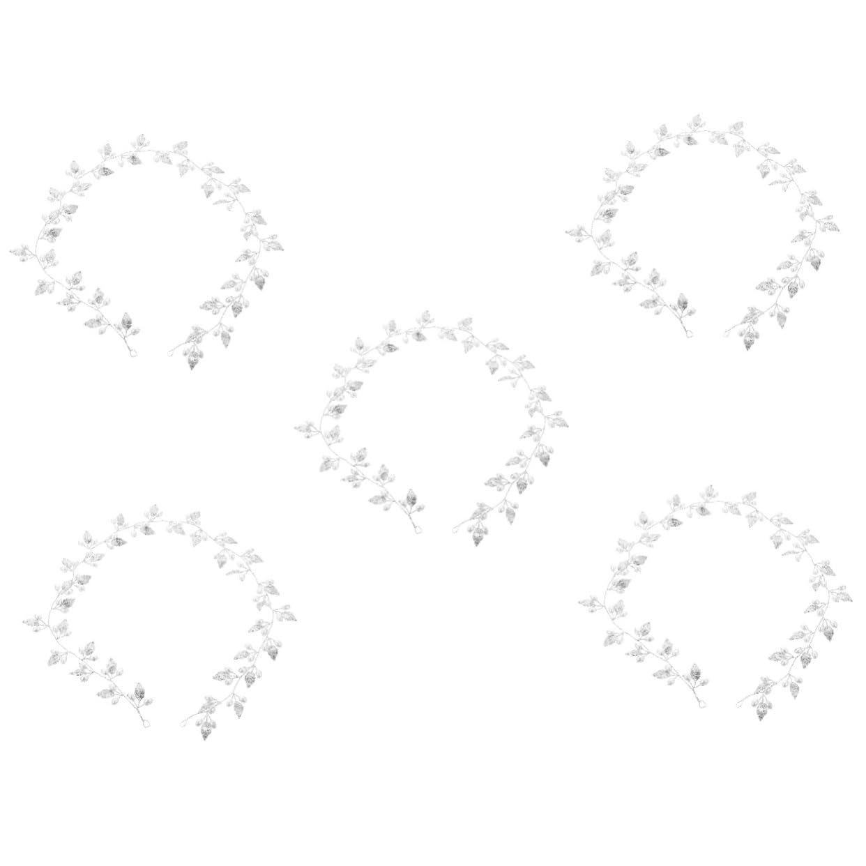 FRCOLOR 5 Piezas De Accesorios Para El Cabello De Novia Diadema De Boda Con Hojas Tocado Plateado Para Mujer