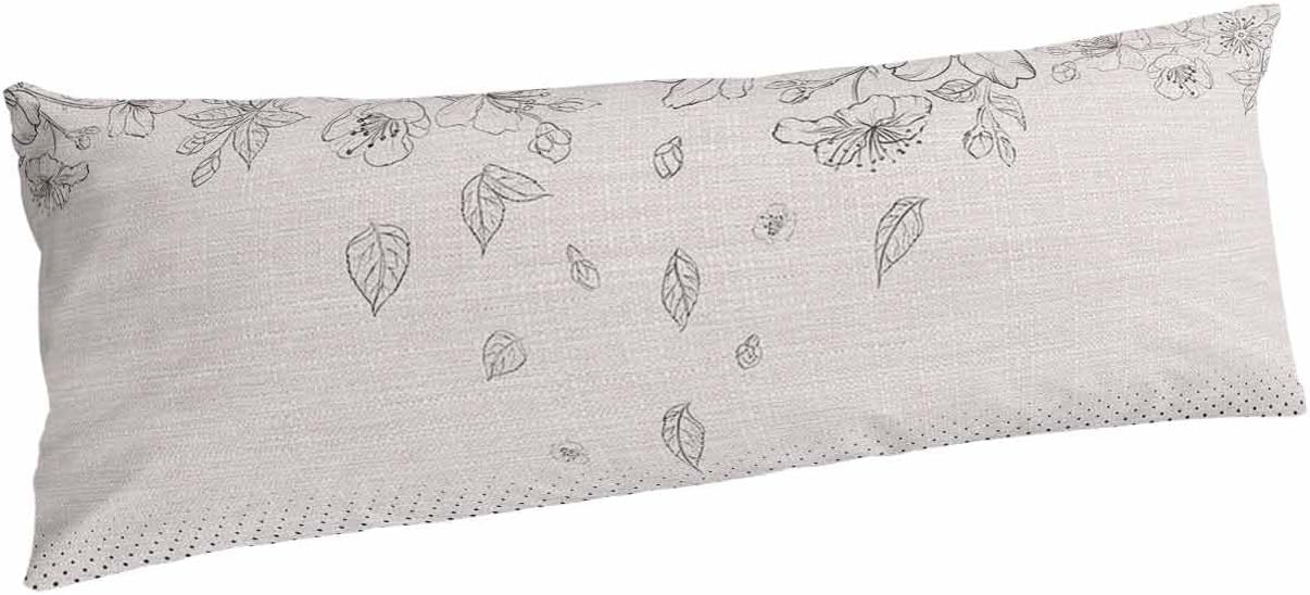 Vintage Flowers Body Pillow Covers, Spring Floral Botanical Rustic Burlap Soft Bed Throw Pillowcases Breathable Cooling Long Lumbar Body Pillow Sham Cover for Bed Sofa 20x54