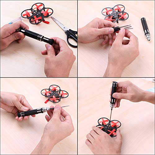 FPVERA 4 in 1 Hex Screw Driver Tools Kit for RC Helicopter RC Boat Rc Cars, Metal 1.5mm 2.0mm 2.5mm 3.0mm Screwdrivers Tools Kit