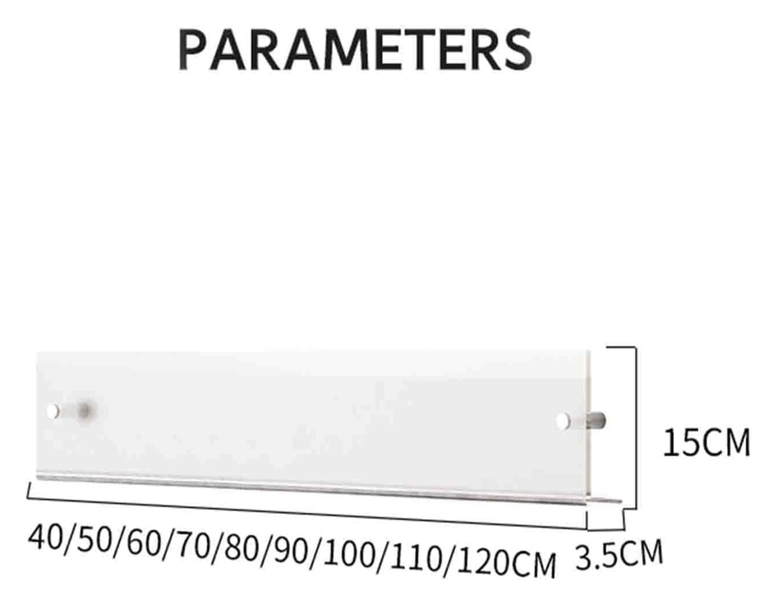 Confezione da 2 mensole galleggianti in acrilico da parete, portariviste e porta record, libreria da appendere, per ufficio, casa, chiesa, elegante ge 80 cm