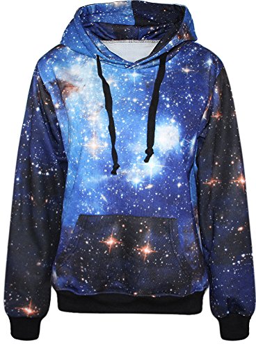 Pandolah Galaxy Colorful Patterns Print Athletic Sweaters Fashion Sweatshirts (S/M, 001-4)
