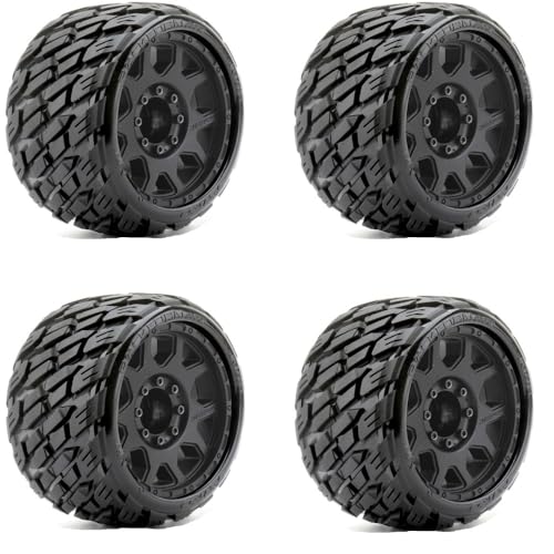 Powerhobby 1/8 SGT 3.8 Belted Mounted Tires 17MM Low Profile (4) FITS : Traxxas Sledge/E-Revo/Arrma Kraton/Outcast/Talion/Notrouious / (Rockform)