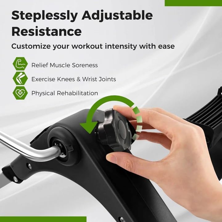 Image of Mini Cycle Pedal Exerciser with Adjustable Resistance and Digital Display - for Light Leg and Arm Exercise and Physiotherapy at Home| Compact & Portable Design (Black)