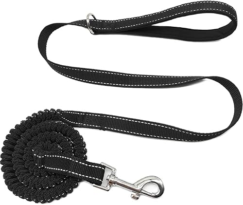 Correa elástica reflectante de 5 a 7 pies, antitirones para absorción de impactos, correa elástica de nailon para caminar para perros y gatos