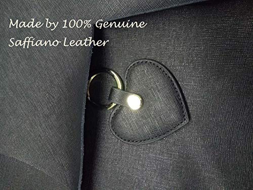 Dan Fashion Leather Men Keychain Heart Shape Cute Leather Key Ring Car Key Holder (Black) #TOP4