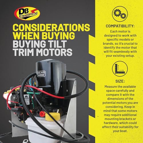 DB Electrical 430-22152 TRIM MOTOR Compatible With/Replacement For Mercury Mercruiser Stainless Steel Frame 14336A15, 14336A20