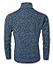 Vcansion Men's Classic Thick Knitted Cardigan Sweaters Long Sleeve Full Zip Sweater Blue Grey L