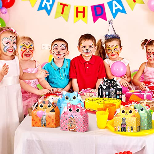 Nezyo 24 Pieces Cat Party Favor Boxes Kitten Theme Goodie Boxes Cute Candy Bags for Kids Birthday Supplies Decorations Adopt a Cat Party Favors, 8 Styles - Thumbnail 6
