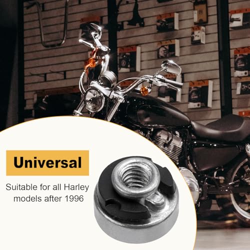 2 Stück Kotflügelsitz Muttern, Hintere Kotflügelsitz Befestigungsmutter Motorradsitz Mutternsatz Kompatibel mit 1997-2019 XL 883 1200 '97-'17 FLT Touring Road Glide Road King Street Glide