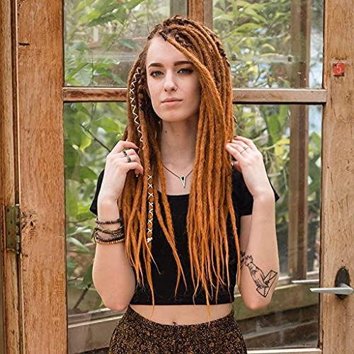 plenday 22 inch 30 Strands Dreadlock Extensions crochet braids Reggae Hip-hop Handmade Synthetic Hair Goddess Locs Crochet Hair Dreads Crochet Braiding Hair Extensions For Women and Men 30#