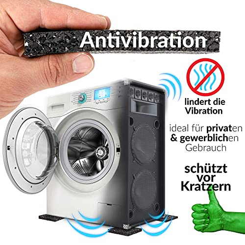 ANRO Antivibration Matte Bautenschutzmatte Antirutschmatte Fallschutzmatten Terrassenpads Gummi schwarz 100x100x15mm - 10er Set