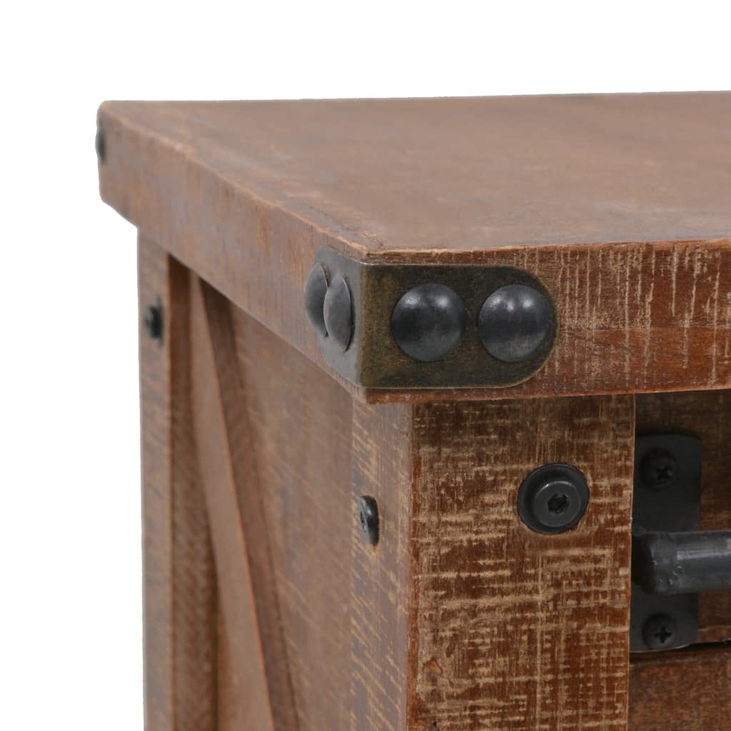 Mesa Consola de Madera de Abeto Maciza marrón Mesa Consola Clásica de Madera Maciza con Riel Deslizante y Estilo Vintage 131x35,5x75 cm