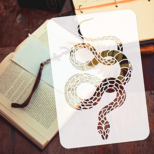 FINGERINSPIRE Snake Painting Stencil 21x29.7cm Reusable Anaconda Drawing Template DIY Craft Snake Pattern Drawing Stencil Animal Theme Template for Painting on Wall Wood Furniture - Image 3