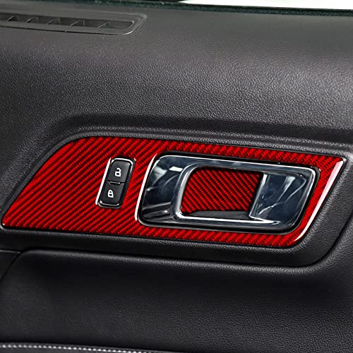 Car Door Handles Sticker For Ford Mustang 2015 2016 2017 2018 2019 2020 2021 2022 2023 Carbon Fiber Accessories #TOP6