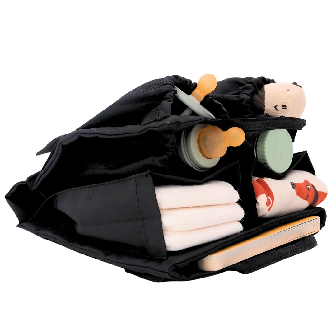 Wickeltasche für Eltern mit Fächern, Innentasche Handtaschen organizer, Taschenorganizer für Newborn Baby Essentials, Waschbar und Flexibel, Ideal für Reisen & Rucksack, schwarz