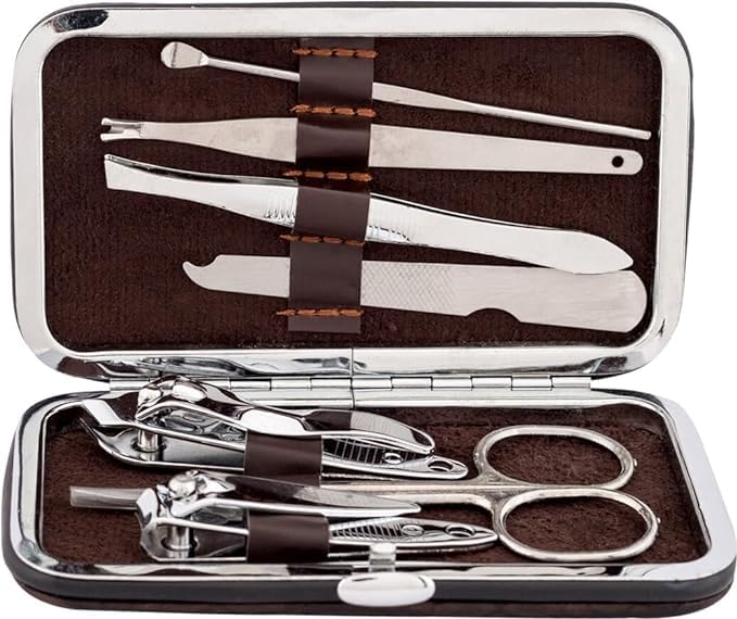 SHOPOLIFE 7 in 1 Professional Manicure Pedicure Kit | Nail Grooming Set with Designer Leather Case | Stainless Steel Nail Scissors | Beauty & Personal Care Tool (1 Pc - Multicolor)-image-19