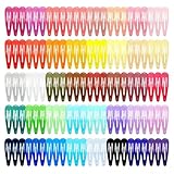 120 Pack Colorful Metal Snap Hair Clips, 2 Inch Barrettes in 40 Assorted Candy Colors, Non-Slip Hair Accessories for Kids Teens Women