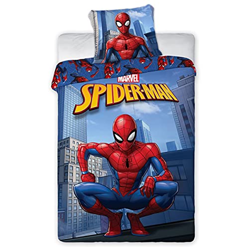 Juego de cama de microfibra Spiderman MARVEL - 140X200 cm + Funda de almohada 63X63 cm