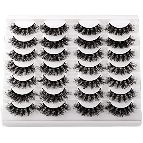 False Eyelashes Fluffy Dramatic Faux Mink Lashes CALPHDIAR Thick Volume Soft Eyelashes Pack Wholesale Strip Lashes