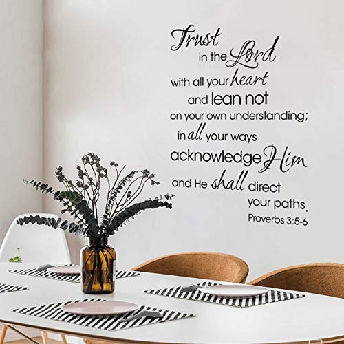 decalmile Trust in The Lord Wall Decals Quotes Religious Inspirational Bible Wall Letters Stickers Adults Bedroom Living Room Dining Room Wall Decor - Image 2