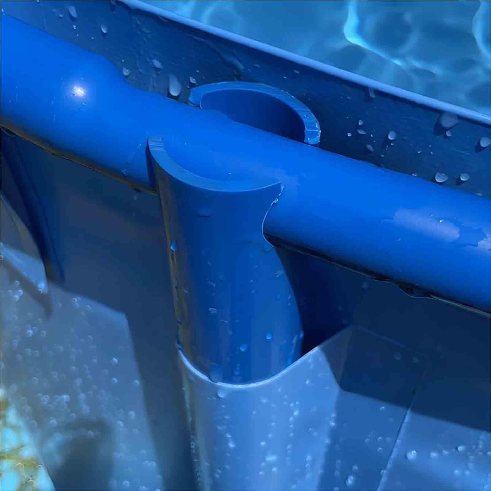Stagno per pesci in tela con rivestimento in PVC e telaio stabile, vasca rotonda per piscina esterna con valvola di scarico, per acquacoltura, allevamento di koi, irrigazione