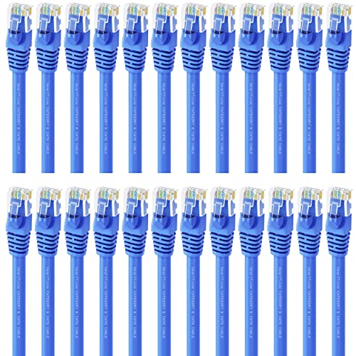 GearIT Cat 6 Ethernet Cable 5 ft (24-Pack) - Cat6 Patch Cable, Cat 6 Patch Cable, Cat6 Cable, Cat 6 Cable, Cat6 Ethernet Cable, Network Cable, Internet Cable - Blue 5 Feet