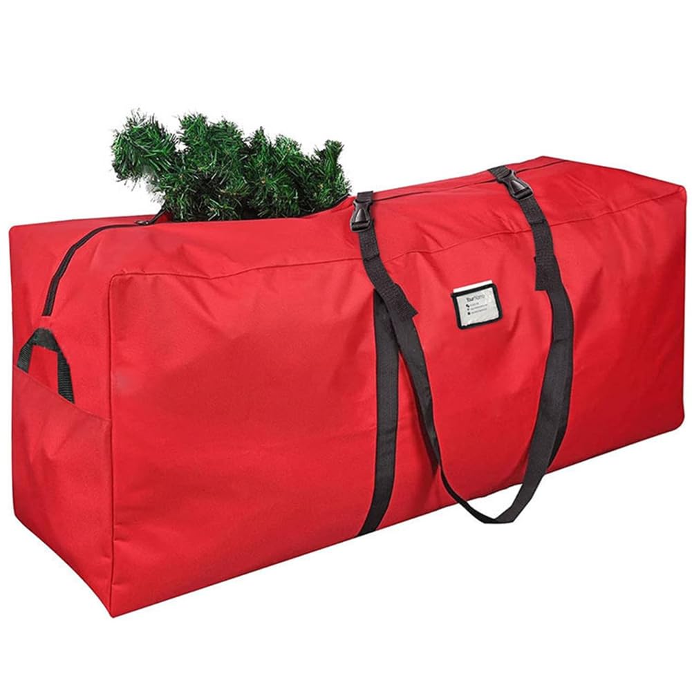 165 x 38 x 76 cm, bolsa de almacenamiento para árbol de Navidad artificial de hasta 7,5 ft/2,28 m, funda impermeable para árbol de Navidad, funda Oxford para árbol de Navidad, color rojo