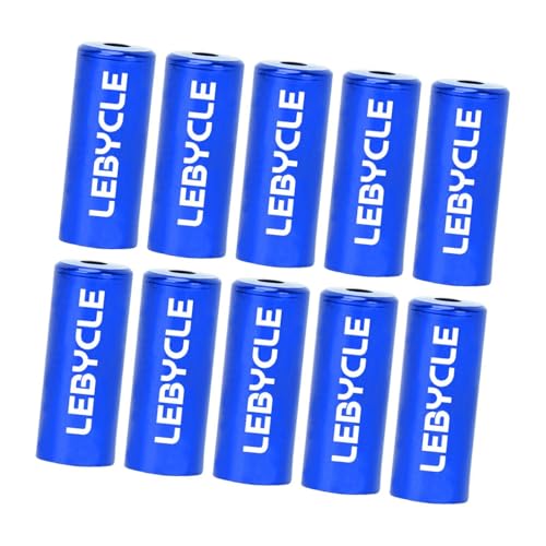 PEWETE 10 個入り 自転車ブレーキケーブルエンドキャップ ケーブルエンドクリンプ 5mm ロードバイク修理アクセサリー マウンテンバイク サイクリングキャップ アルミニウム合金, 青