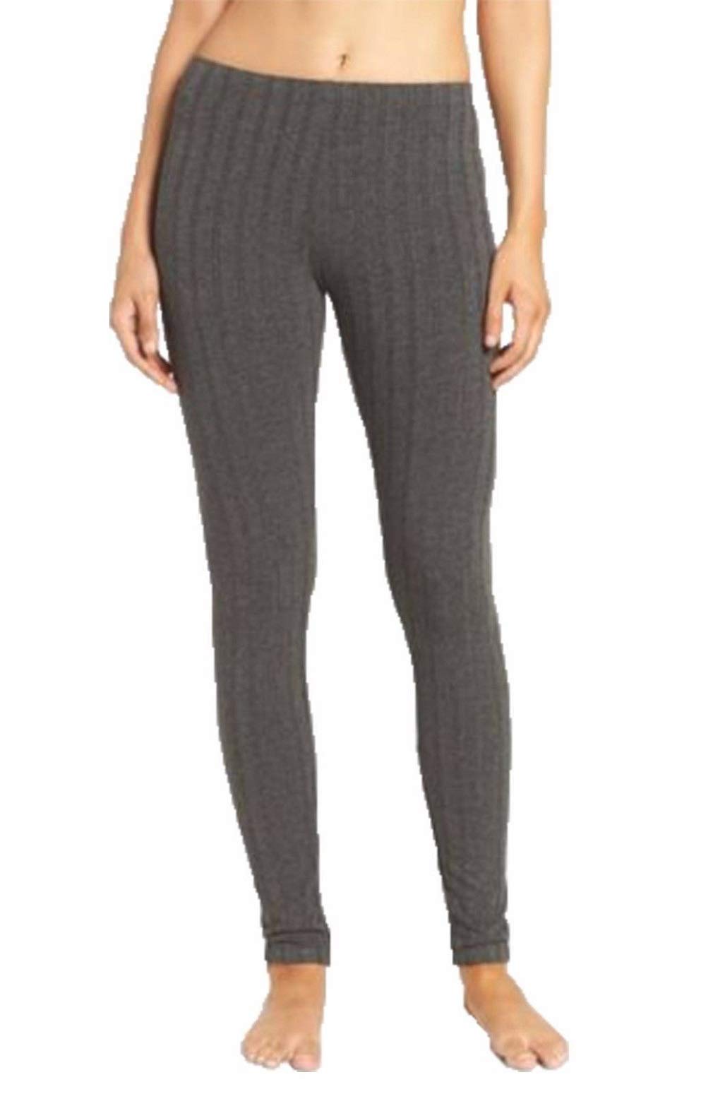 Metluq M0d4 Women's Charcoal Leggings Ribbed Cable Thick Chunky Knitted Warm Plain Full Legging Uk (, Uk 12)