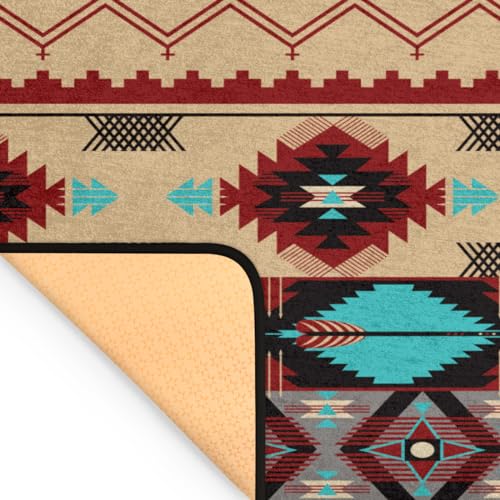 Grand tapis ethnique 122x160 cm antidérapant et lavable en machine pour salon et chambre