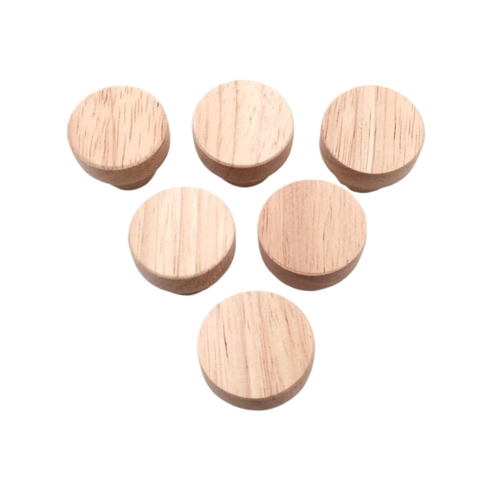 KLdcfhDR 4-12pcs Natural Oak Round Wooden Cabinet Knobs(12PCS,30x25mm)