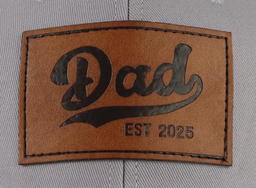 Image of Dad Est 2025 Trucker Hat for Men, Adjustable Leather New Daddy Gifts Baseball Cap