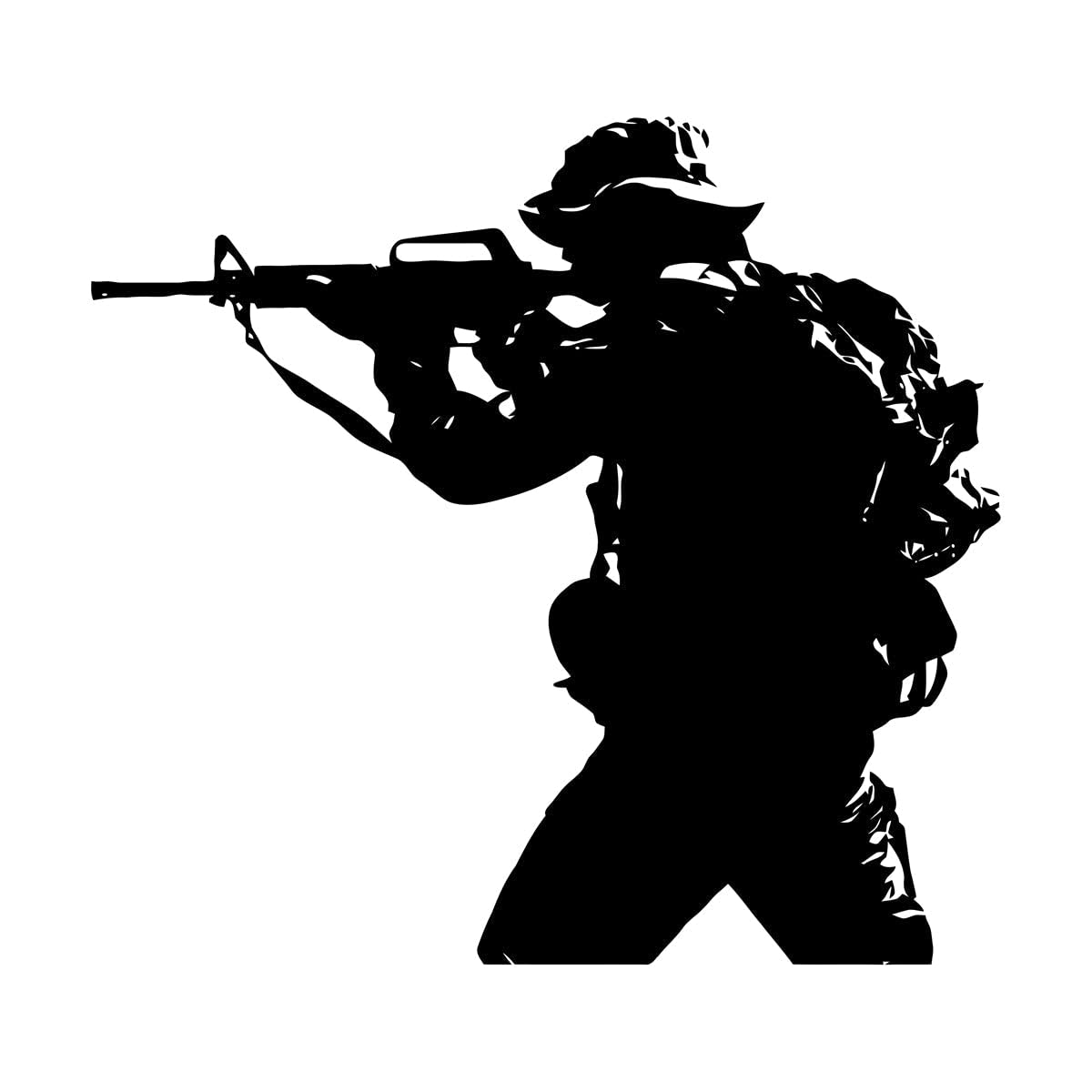 Lzhouting Boys Wall Stickers 0727 Cool Soldier Vinyl Wall Decal For Bedroom Weapon Military War Wall Stickers Mural Home Decoration Wallpaper Small - 42X45cm