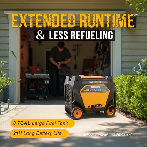 11000W Tri-Fuel Inverter Generator for Home Backup - Super Quiet with ATS Ready, Remote Start, CO Sensor, ECO Mode, 50A Outlets, Low THD, Gas, Propane & Natural Gas Powered (Black) - Image 6