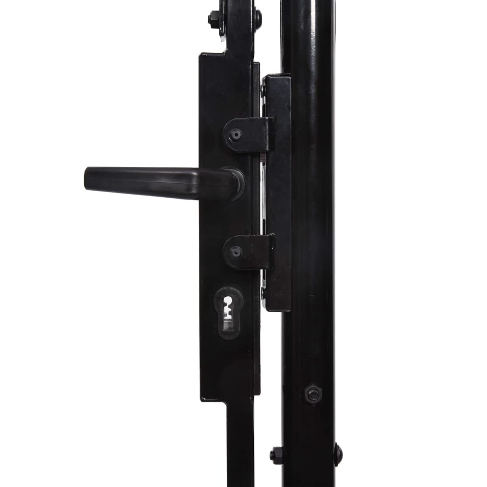 ShGaxin Cancela de Valla Doble Puerta con Puntas, Puertas Metalicas Exterior, Puerta Jardin, Valla De Jardin, Puerta De Jardín, Acero Negro 3x1,75 m