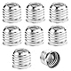 Powice 8er Pack E14 auf E27 Adapter, Adapter E14 auf E27 LED Lampen Steckdose Adapter, Vernickeltes Eisen, Adapter E27 auf E14 für Glühlampe, LED Lampe