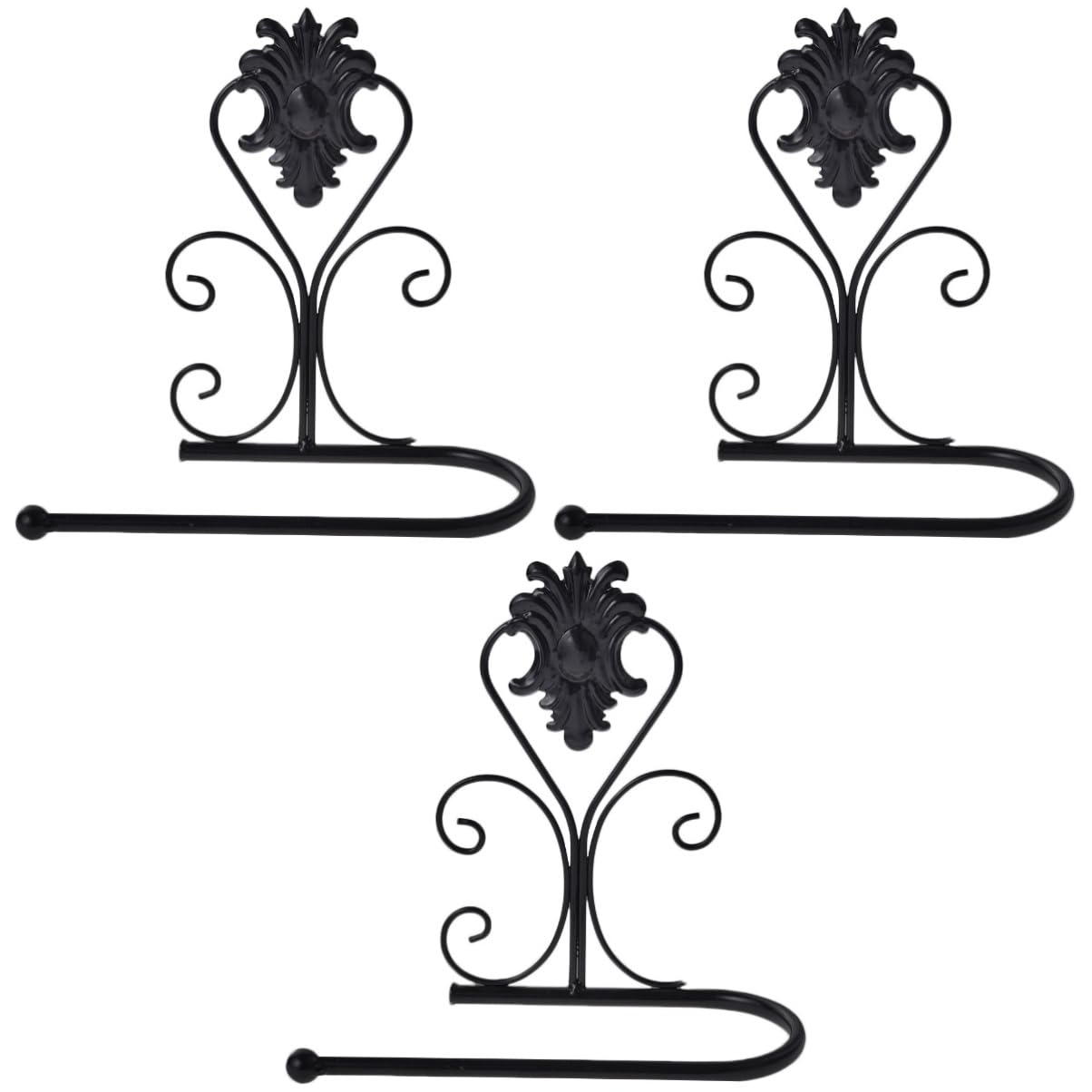 Cabilock 3pezzi Porta Carta Igienica Vintage Ottone Anticato Da Muro Accessori Da Bagno Retro Facile Installazione Colore Nero
