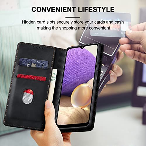 Image of Jasonyu Flip Wallet Case for Samsung Galaxy A32 5G,Black
