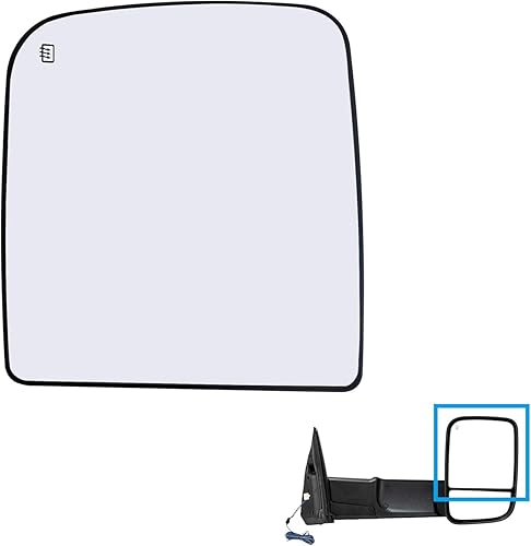 Miniatura 9 de GSRECY Para Dodge Ram 1500 2500 3500 2010-2020 2010-2020 vidrio retrovisor del lado del conductor, proyector de espejo de remolque inferior con