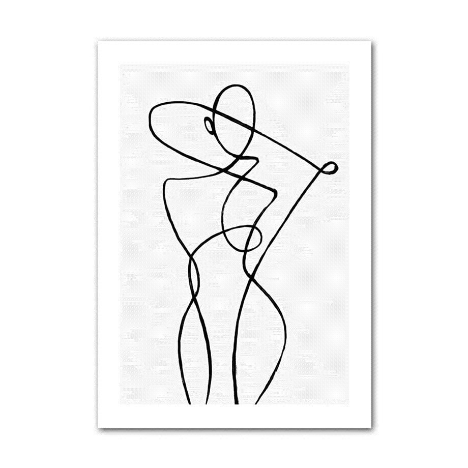 Affiches et impressions mur art abstrait courbe pour salon