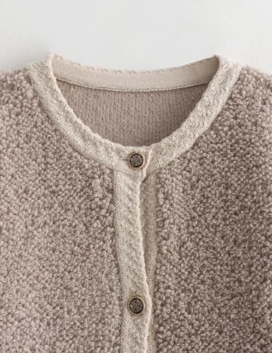 Perbai Womens Fuzzy Fleece Jacket Button Down Shacket Casual Sherpa Coat Warm Outwear3