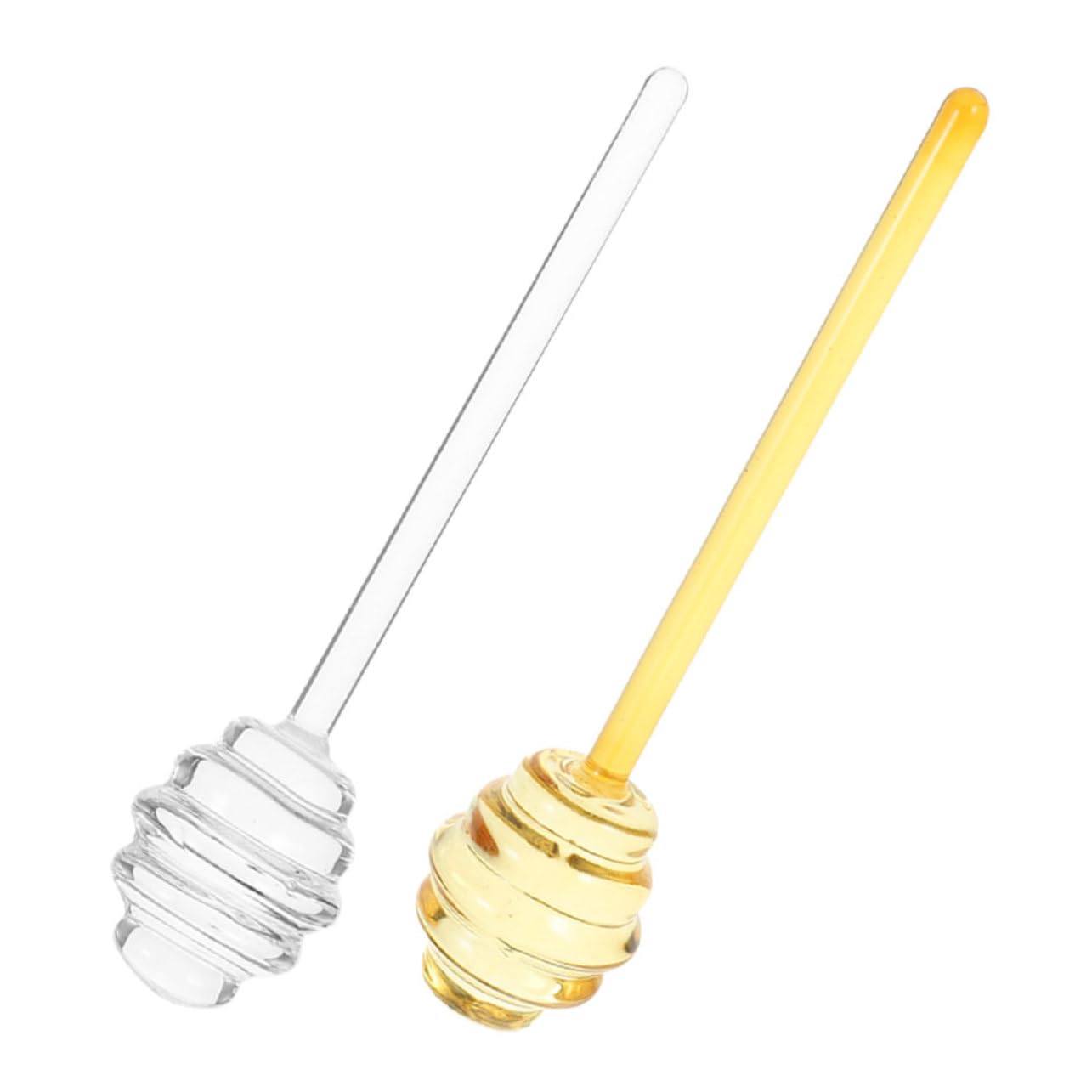 MAGICLULU 2pcs Honey Dipper Mixing Stick Glass Honey Mixing Rods for Syrups Viscous Substances Easy to Clean with Grooved Design Weddings Party Favors