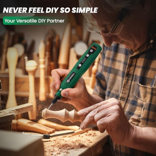 Image of HARDELL Mini Cordless Rotary Tool, 5-Speed Rotary Tool Kit with 69 Accessories, Fast USB Charging, 3.7V Powerful Motor for Grinding, Sanding, Polishing, Drilling, Engraving & DIY Projects