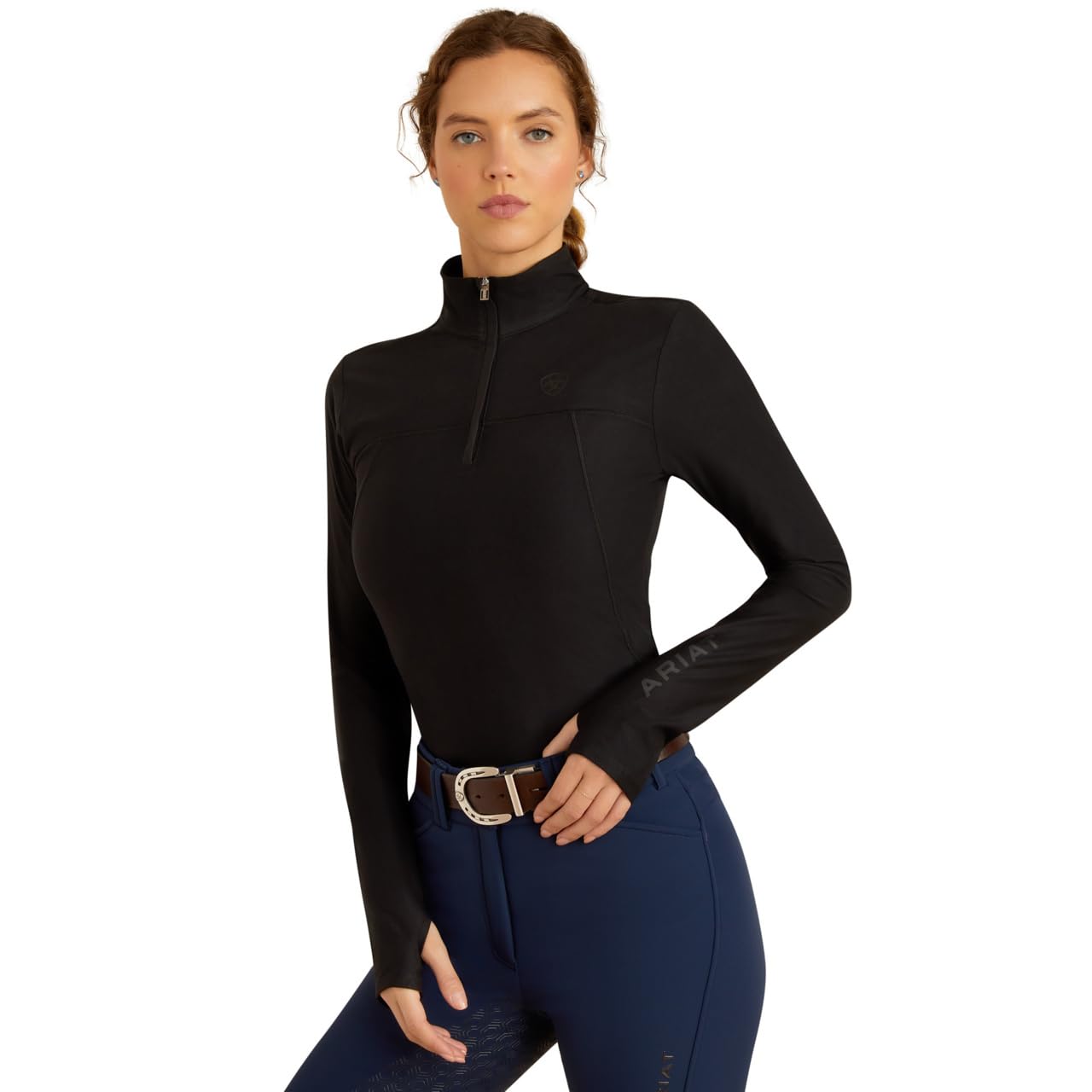 Ariat Women's Black Lowell 3.0 1/4 Zip Baselayer, Xs