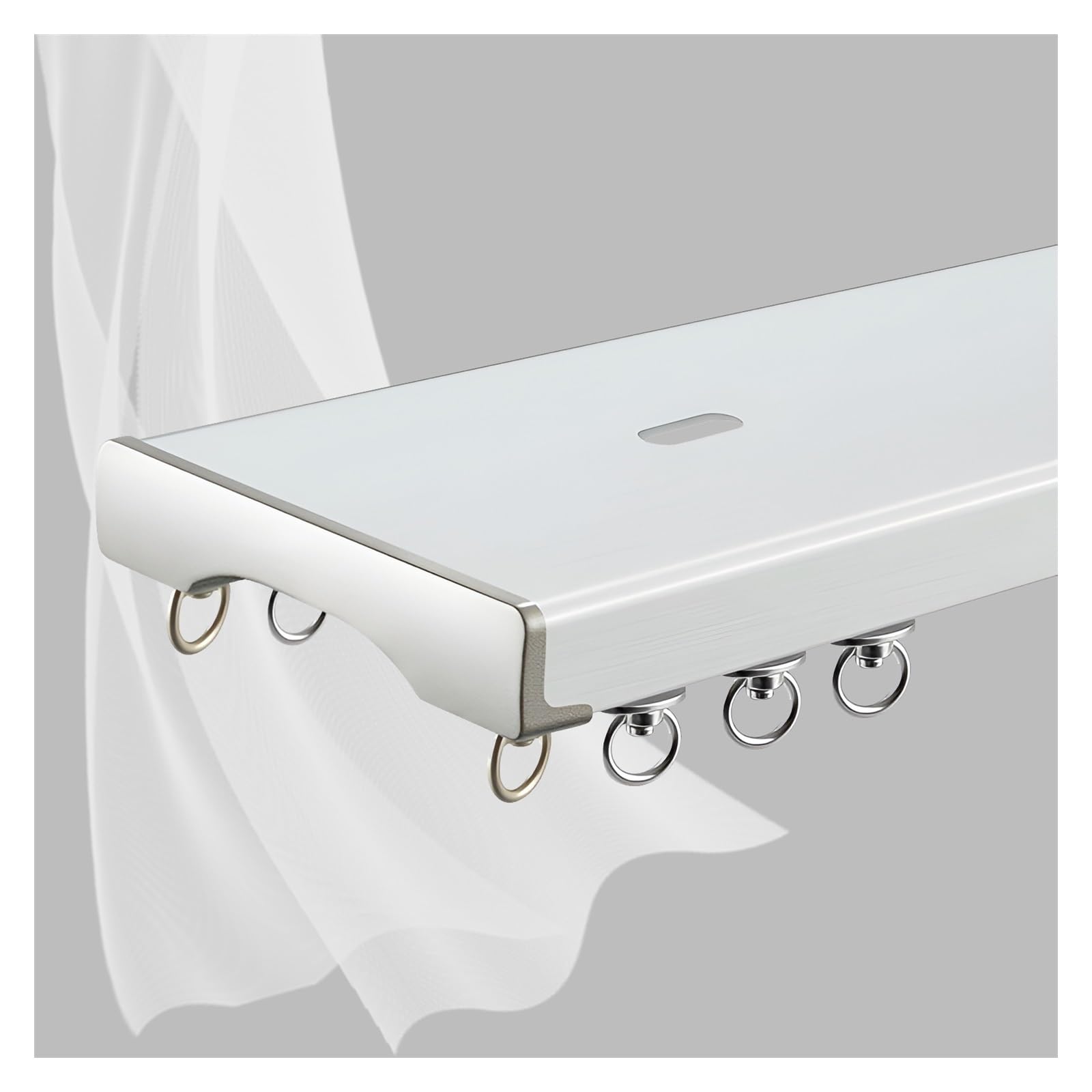 Rail de Rideau Double, épais et élargi, pour Plafond, pour Salon, Chambre, Douche, Camping-Car, Garage (Blanc, 600 cm (4 x 150 cm))