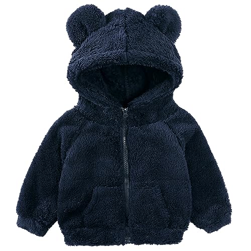 Bébé garçons filles dessin animé polaire veste à capuche manteau avec oreilles chaud vêtements d'extérieur Zip Up coat