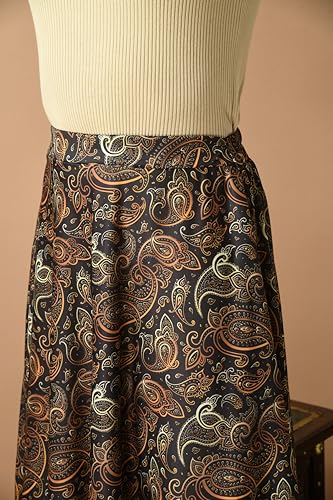 Image of VAGISHA Women's 4-Metre Flared Long Skirt | Skirts for Women Long Length | Long Skirts for Girls | Ethnic & Boho Printed Wear with Elastic Waist | Perfect for Party, Festive & Casual Look