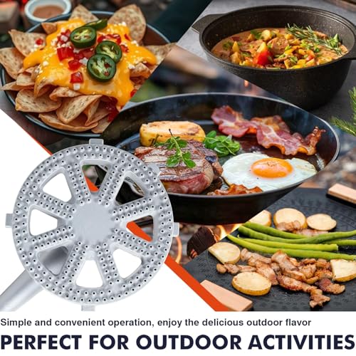 Image of Llamaviva Portable High Pressure Propane Gas Stove with Adjustable Regulator, Heavy Duty Cast Iron Burner for Outdoor Cooking, Brewing, and Backyard BBQ(200, 000 BTU)