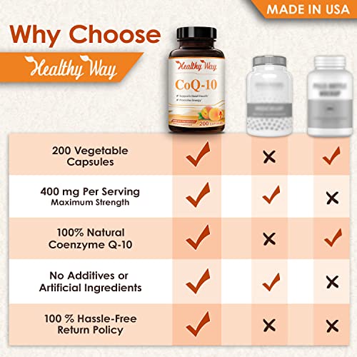 Healthy Way Coq10 400Mg 200 Capsules Non-Gmo #TOP5