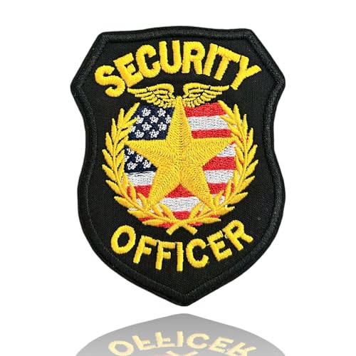Security Officer Badge Patch 4 Inch, Private Security Patch, Security Badge for Vest, Officer Badge, Applique Embroidery Patches for Hats, Bag, Vest